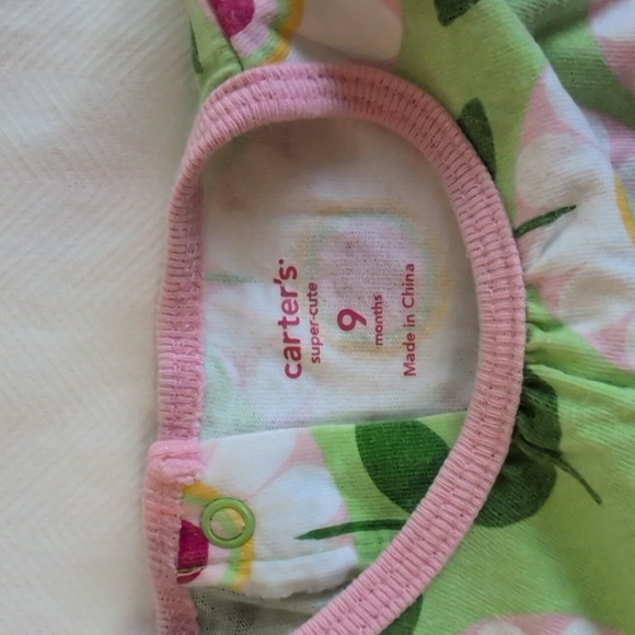 carter's colorful retro floral cotton summer sun dress 9 months baby girl - Picture 3 of 7